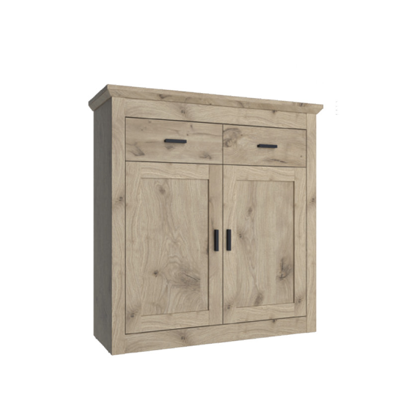 Сучасний високий вузький комод тумба 2Д2Ш для взуття в передпокій коридор 94 см Санремо Сокме дуб вікінг