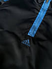 Чоловічий спортивний костюм Adidas Вітровка + Штани чорний з синім Комплект Адідас із плащівки весняний, фото 2