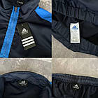 Чоловічий спортивний костюм Adidas Вітровка + Штани чорний з синім Комплект Адідас із плащівки весняний, фото 7
