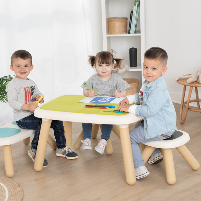 Дитячий стільчик Smoby Toys зі спинкою Бежево-салатовий (880111)