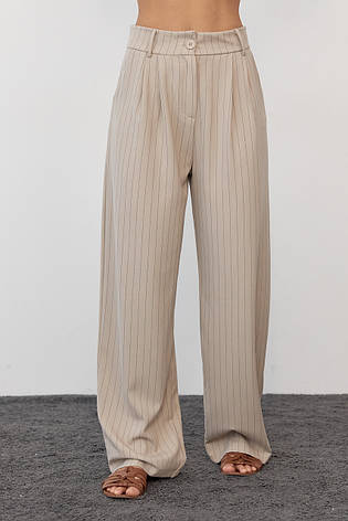 Жіночі штани в смужку — кавовий колір, L (є розміри), фото 2