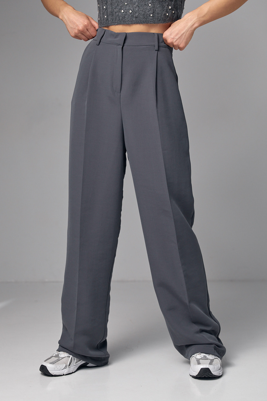 Класичні штани зі стрілками прямого крою — сірий колір, S (є розміри)