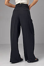 Жіночі широкі штани-палацо зі стрілками — чорний колір, S (є розміри), фото 2