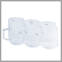 Набор чашек стеклянных Lirmartur 6 штук по 310 мл чашка с ручкой чашки для эспрессо стеклянная кружка