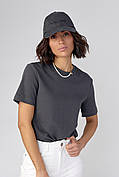 Базовая однотонная женская футболка - серый цвет, M (есть размеры)