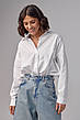 Подовжена жіноча сорочка у стилі oversize — білий колір, S (є розміри), фото 4