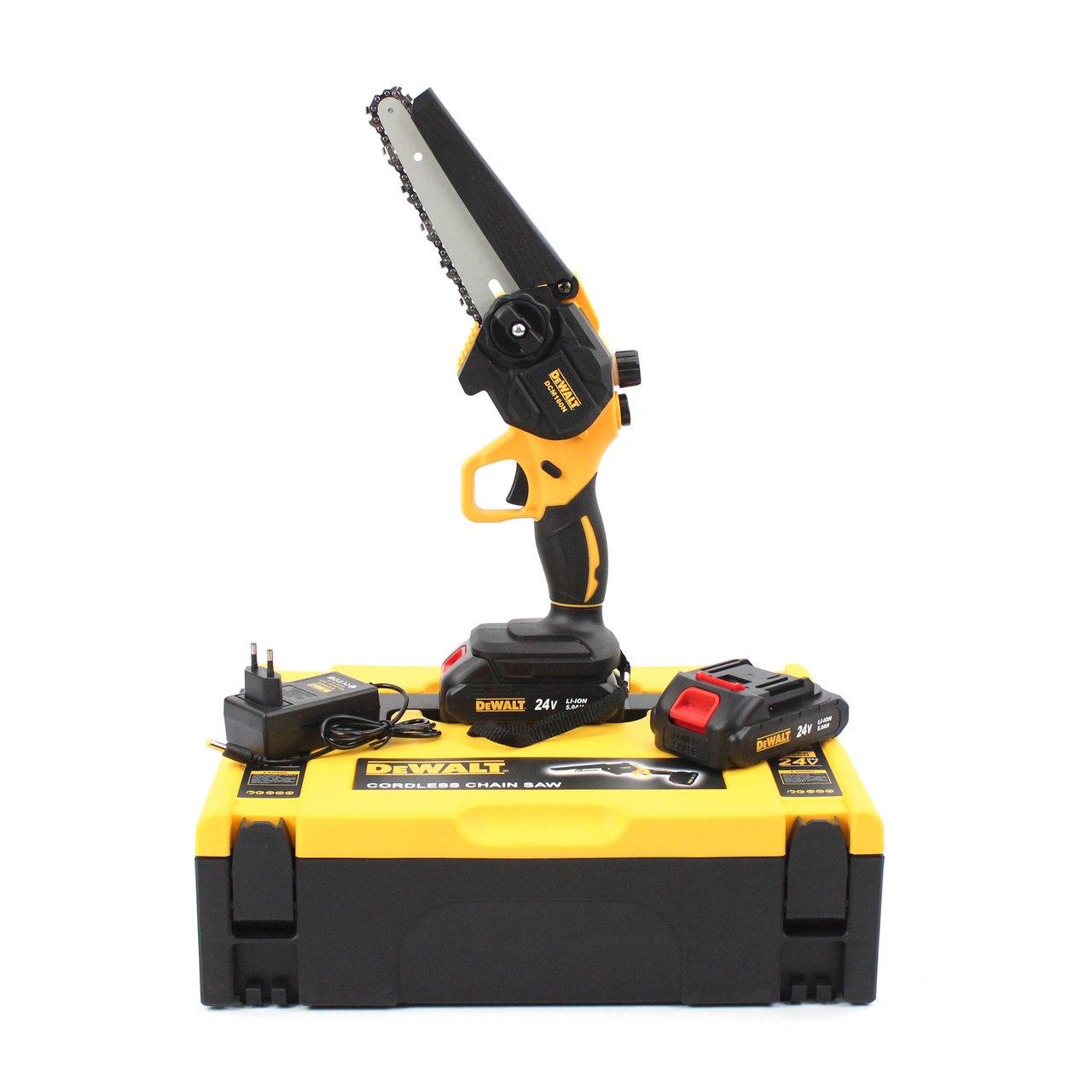 Акумуляторна ланцюгова пила DeWalt DCM160N, 24V 5.0Ah, АКБ пила, пила Деволт, потужна, для дому