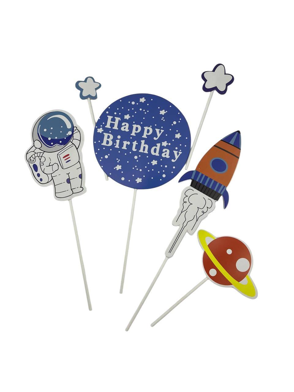 Набір топперів Happy Birthday 6 шт дитячий
