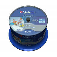 Диск BD Verbatim 25Gb 6x Cacke 50шт Wide Inkjet Printable SL Datalife 43812 OIU