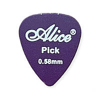 Медиатор для гитары 0.58 мм фиолетовый Alice