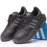 Кросівки чоловічі Adidas Retropy W.R.P. Black Leather / Адідас Ретропи е5 чорні шкіряні