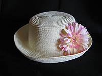 Шляпа из соломы натуральна летняя женская Гербера