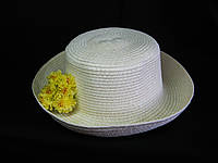 Шляпа соломенная летняя Цветы желтые