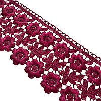 Мереживо макраме 7,5 см колір - бордовий