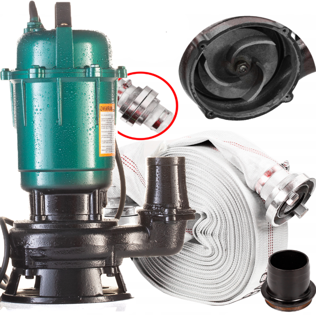 ФЕКАЛЬНЫЙ НАСОС AQUATIC ALX12-1.3 с измельчителем + пожарный рукав 10м, фото 1