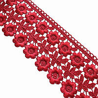 Мереживо макраме 7,5 см колір - червоний