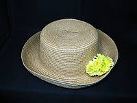 Натуральная шляпа соломенная летняя Цветы желтые
