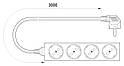 Подовжувач 4 гнізда, 3 метри e.es.4.3.z.b c з/к 16А s042010, фото 2