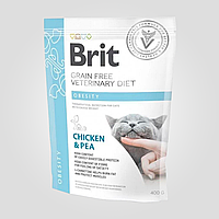 Сухой корм Brit VetDiet Cat Obesity для кошек, при лишнем весе и ожирении, с курицей и горохом, 400 г