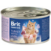 Паштет для кошек Brit Premium by Nature Cat с индейкой и печенью 200 г 8595602545063 OIU