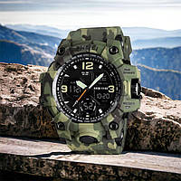 Годинник спортивний SKMEI 1155BCMGN GREEN CAMO | Військовий тактичний годинник | Чоловічі YR-448 армійські водостійкі