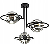 Підвісний світильник стельовий RING чорний Люстра з трьома скляними абажурами у формі кулі 950-3, фото 5