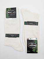 Чоловічі високі шкарпетки Монтекс літні бамбукові антибактеріальні, подвійна п'ятка, без шва, розмір 41-44, 12 пар\уп. білі