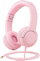 Детские проводные наушники с микрофоном Picun Q2 Pink at