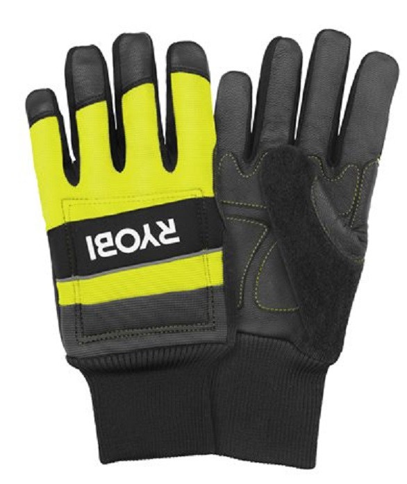 Ryobi Рукавички робочі RAC258L, козяча шкіра, захист від порізів, р.L, чорно-жовтий