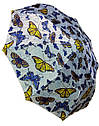 Парасолька жіноча атласна малюнок метелика 9 спиць антивітер, фото 2