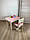 Дитячий столик із шухлядою і стілець дитячий рожевий левеня. Для гри, малювання, навчання., фото 4
