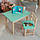 Столик із шухлядою і стіл дитячий зелений левеня. Для  гри,навчання, малювання., фото 5