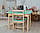 Столик із шухлядою і стіл дитячий зелений левеня. Для  гри,навчання, малювання., фото 6