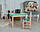 Столик із шухлядою і стіл дитячий зелений левеня. Для  гри,навчання, малювання., фото 8