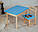 Стіл із шухлядою і стілець дитячий синій левеня. Для гри, навчання, малювання., фото 8