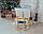Стіл із шухлядою і стілець дитячий синій із зображенням слоник. Для навчання, малювання, гри., фото 9