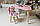 Стіл хмарка і стільчик метелик дитячий рожевий з білим сидінням. Столик для занять, ігор, їжі, фото 5