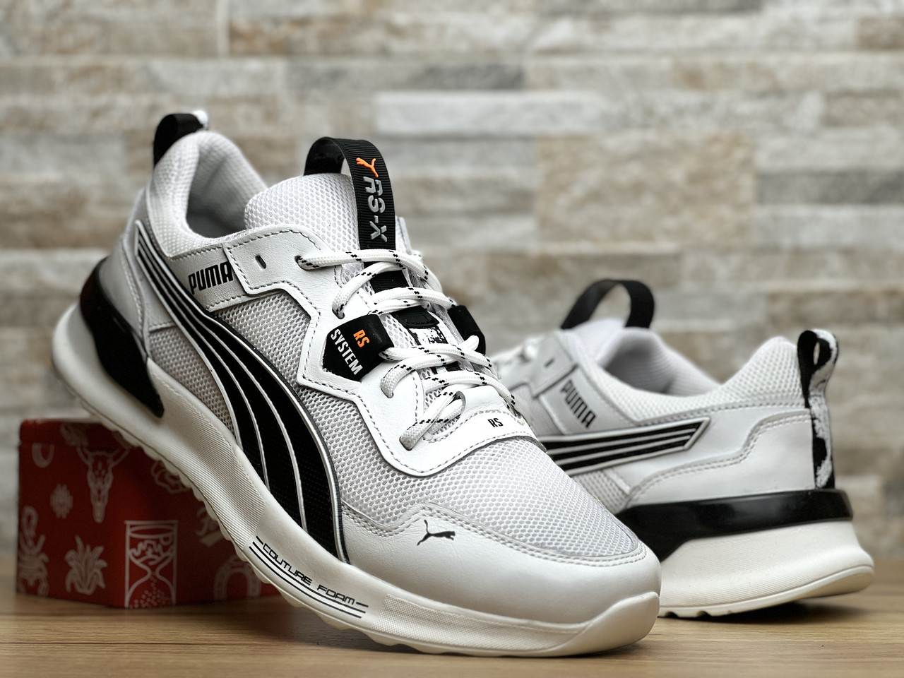 Кросівки чоловічі RS-X White шкіра-сітка, фото 1