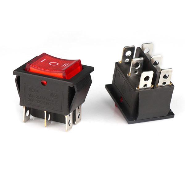 Переключатель KCD4-101/( 6с) 15А ( ON-OFF-ON) червоний