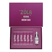 Хна Бокс (Henna Box) ZOLA - 6 шт по 10 гр + масло для бровей 15 мл