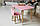 Дитячий  прямокутний стіл і стільчик дитячий корона. Столик рожевий дитячий, фото 8