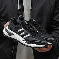 Кроссовки мужские Adidas Retropy P9 Black White, Адидас Ретропи замша текстиль. код IN-1692