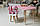 Дитячий  прямокутний стіл і стільчик метелик з білим сидінням. Столик рожевий дитячий, фото 5