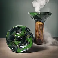 Чаша для кальяна глиняная 2x2 Hookah - Green, аксессуары для кальянщика