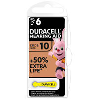 Батарейка Duracell 10 / P10 / PR70 Zinc Air 1.4V * 6 5007510/5011445 OIU