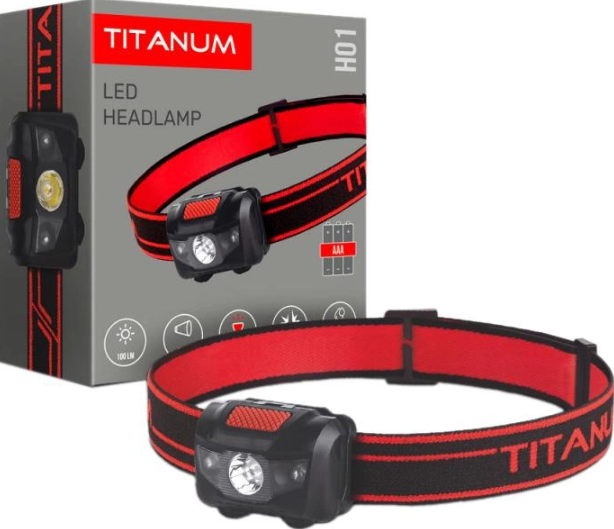 Ліхтар налобний акумуляторний TITANUM TLF-H01 (xpe+red)