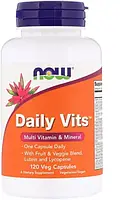 Мультивитамины и микроэлементы Daily Vits NOW Foods 120 вегетарианских капсул