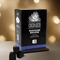 Уголь кокосовый для кальяна натуральный Cocoloco быстроразжигающийся 1 кг. 72шт/уп. Угли для кальянов