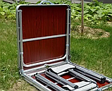 Стіл 120 см валіза зі стільцями трансформер похідний Столик для виїзду на природу зі стільцями для кемпінгу, фото 2