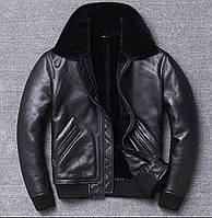 Чоловіча зимова шкіряна дублянка. (3035)